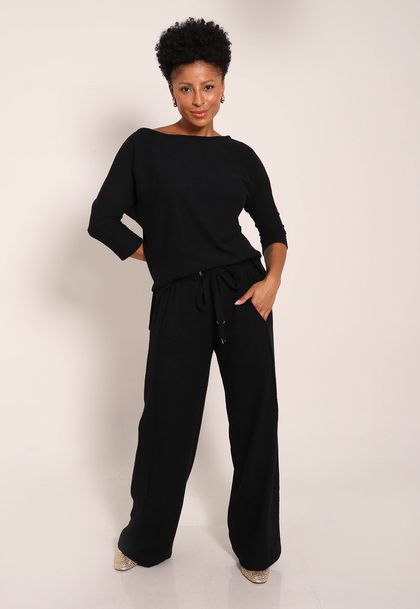 Calça Aspen Pantalona Com Cordão